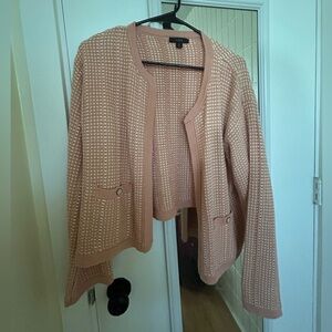 J Crew Sweater coral/peach and cream color